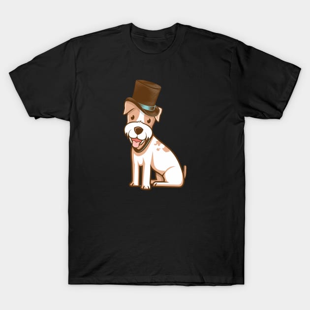 Cute Dog Smile With Top Hat T-Shirt by michony